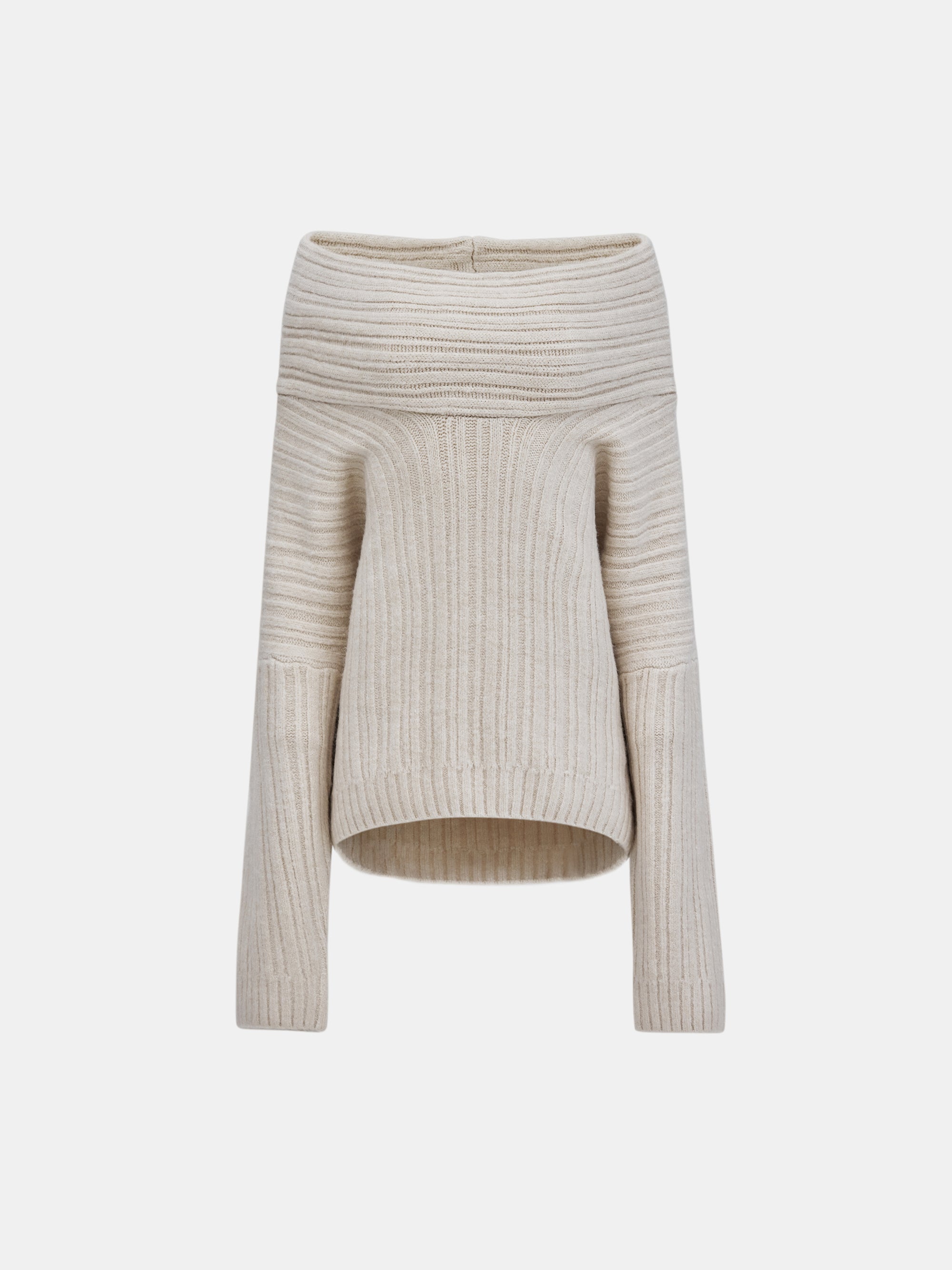 Becca Oversized High Roll Knit Pullover, Birch