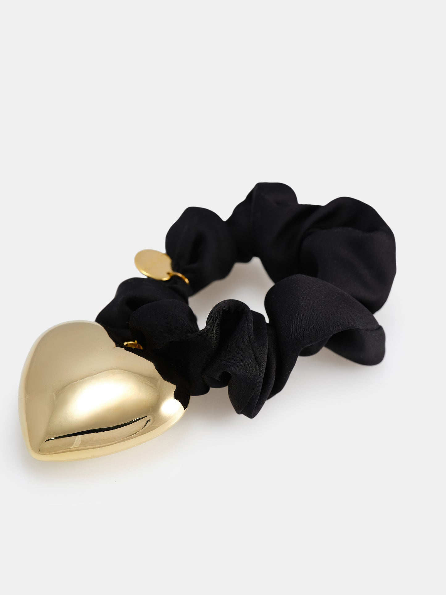 Heart Pendant Scrunchie, Gold