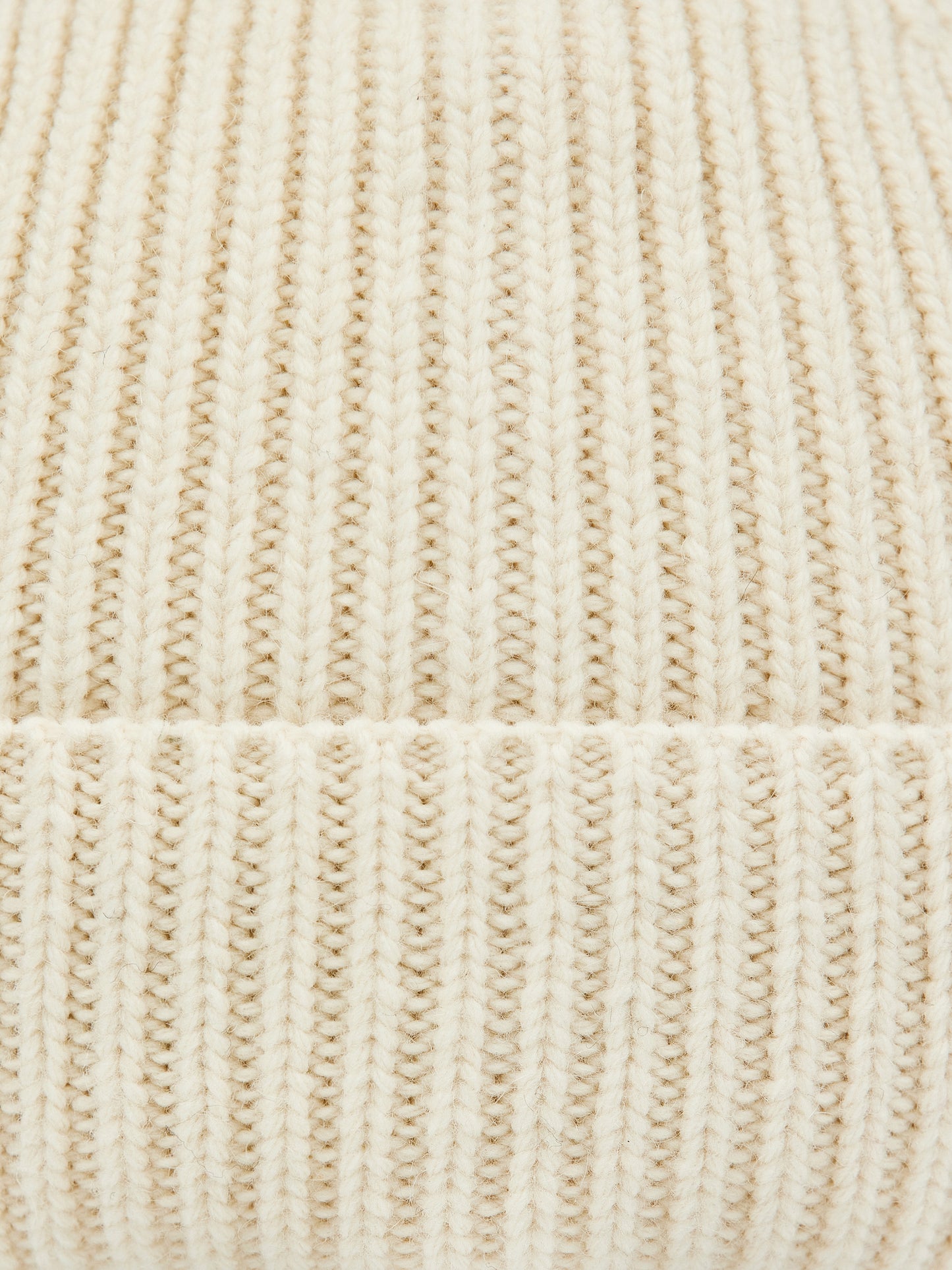 Fine Wool Earflap Beanie, Cream