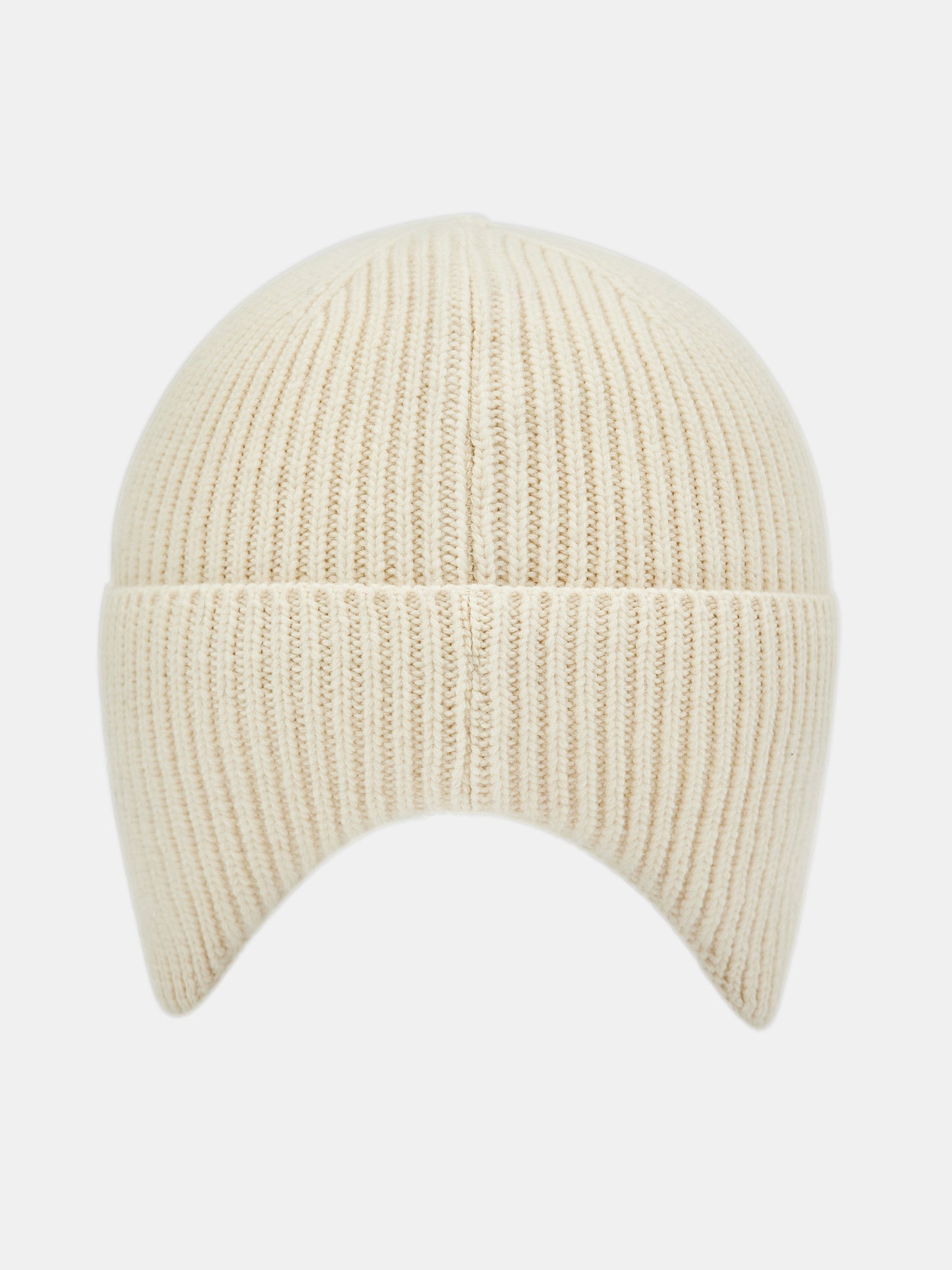 Fine Wool Earflap Beanie, Cream