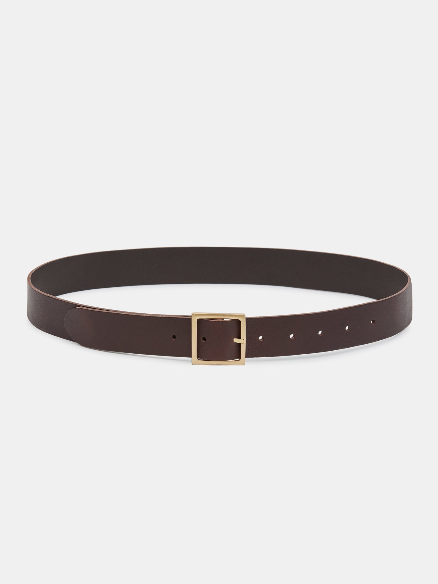 Calfskin Buckle Leather Belt, Brown