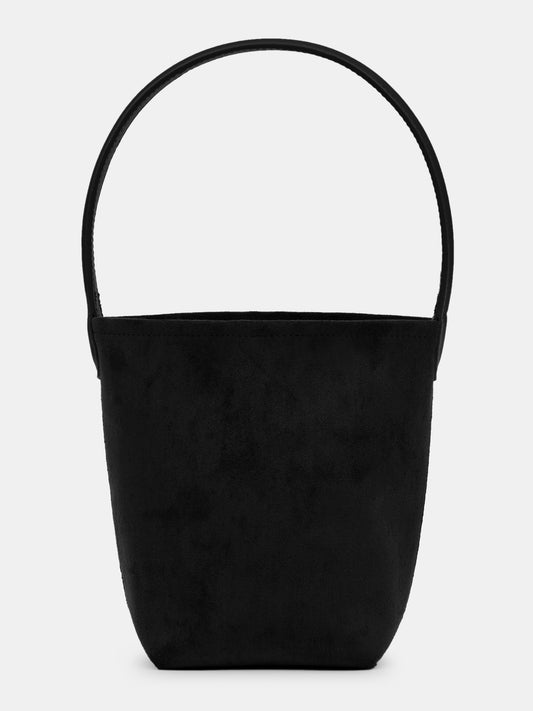 Suede Bucket Bag, Black