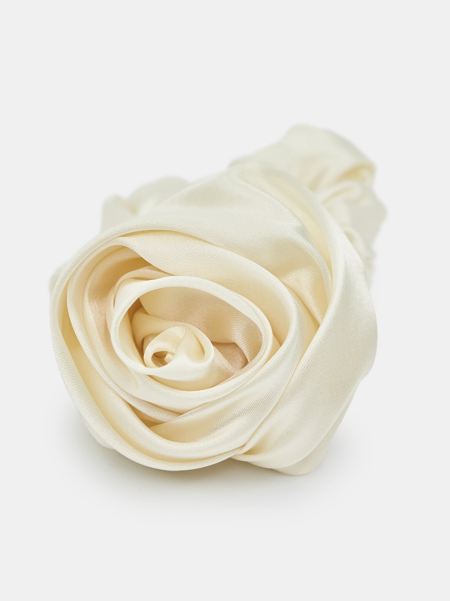 Satin Rose Scrunchie, Cream