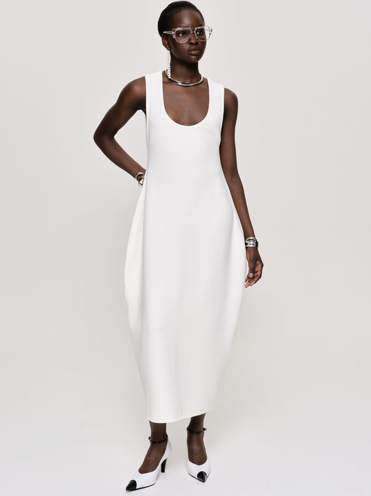 Cotton Collection White Sleeveless Maxi Dress By Coco