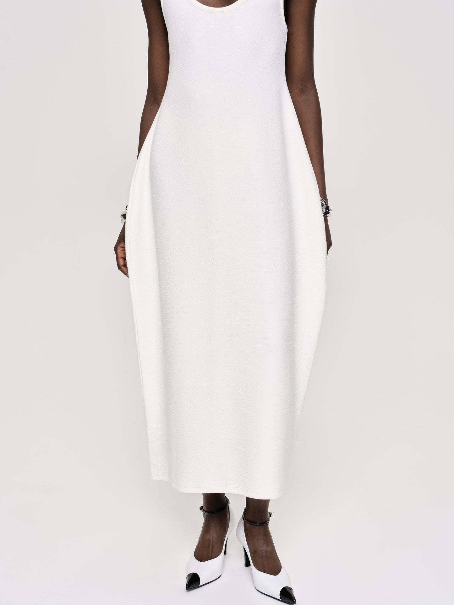 Adua Vase Midi Dress, White