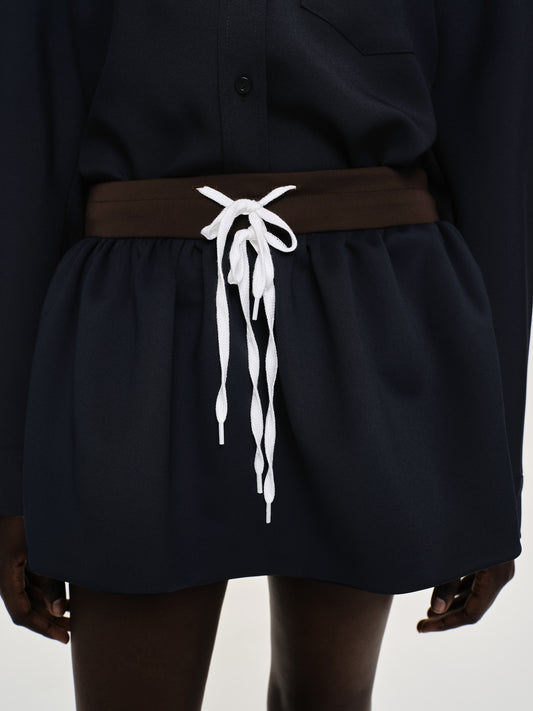 Padded-Effect Miniskirt, Navy