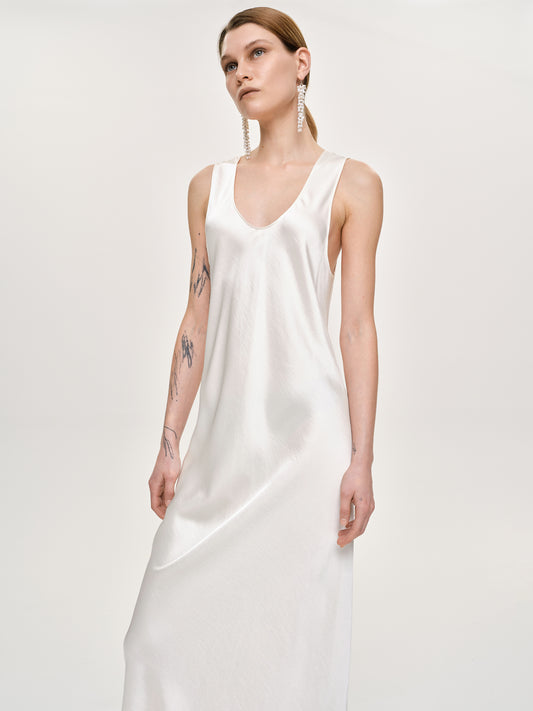 (Pre-order) Satin Maxi Dress, Pearl