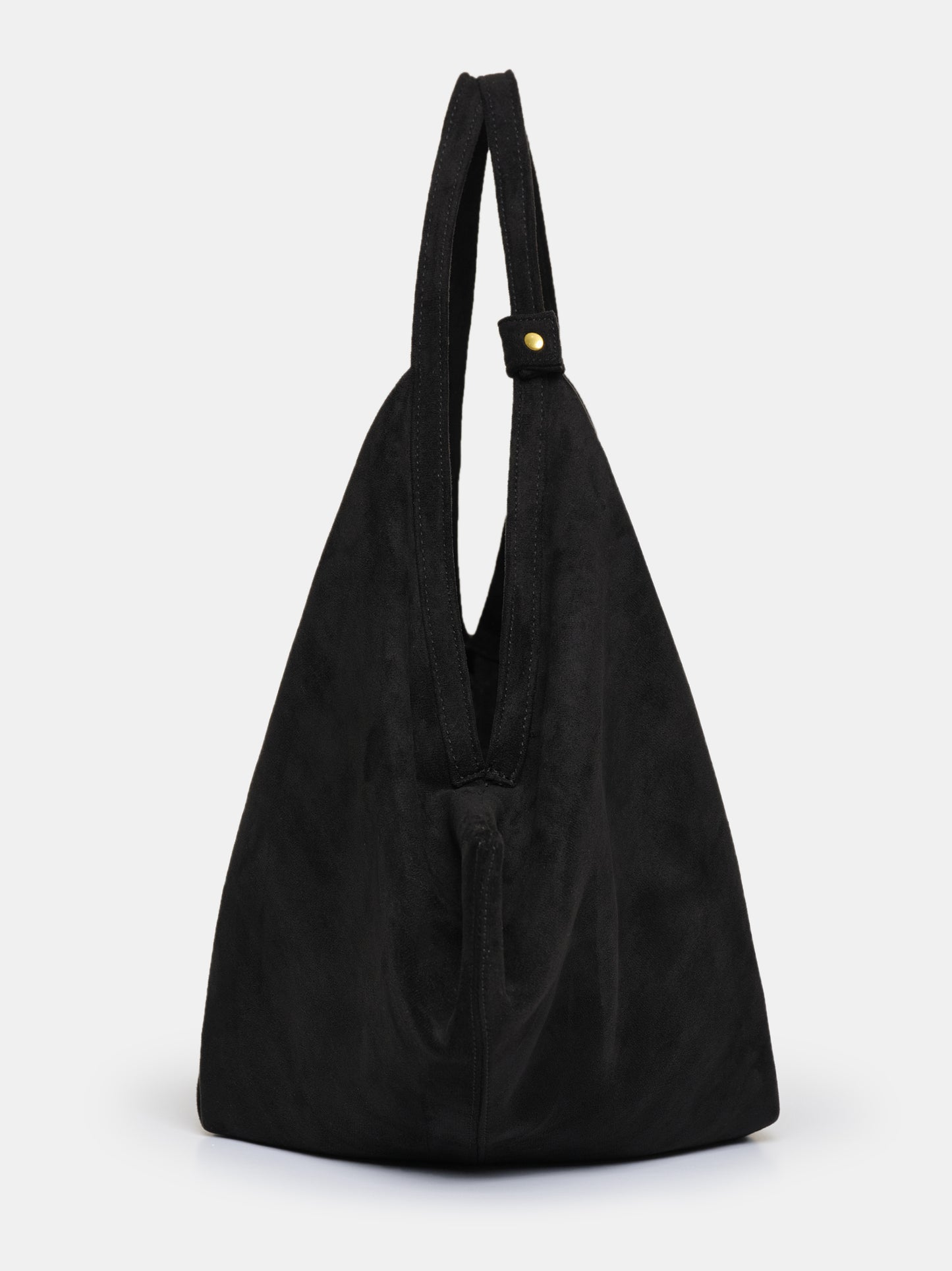Large Fortune Cookie Bag, Suede Black