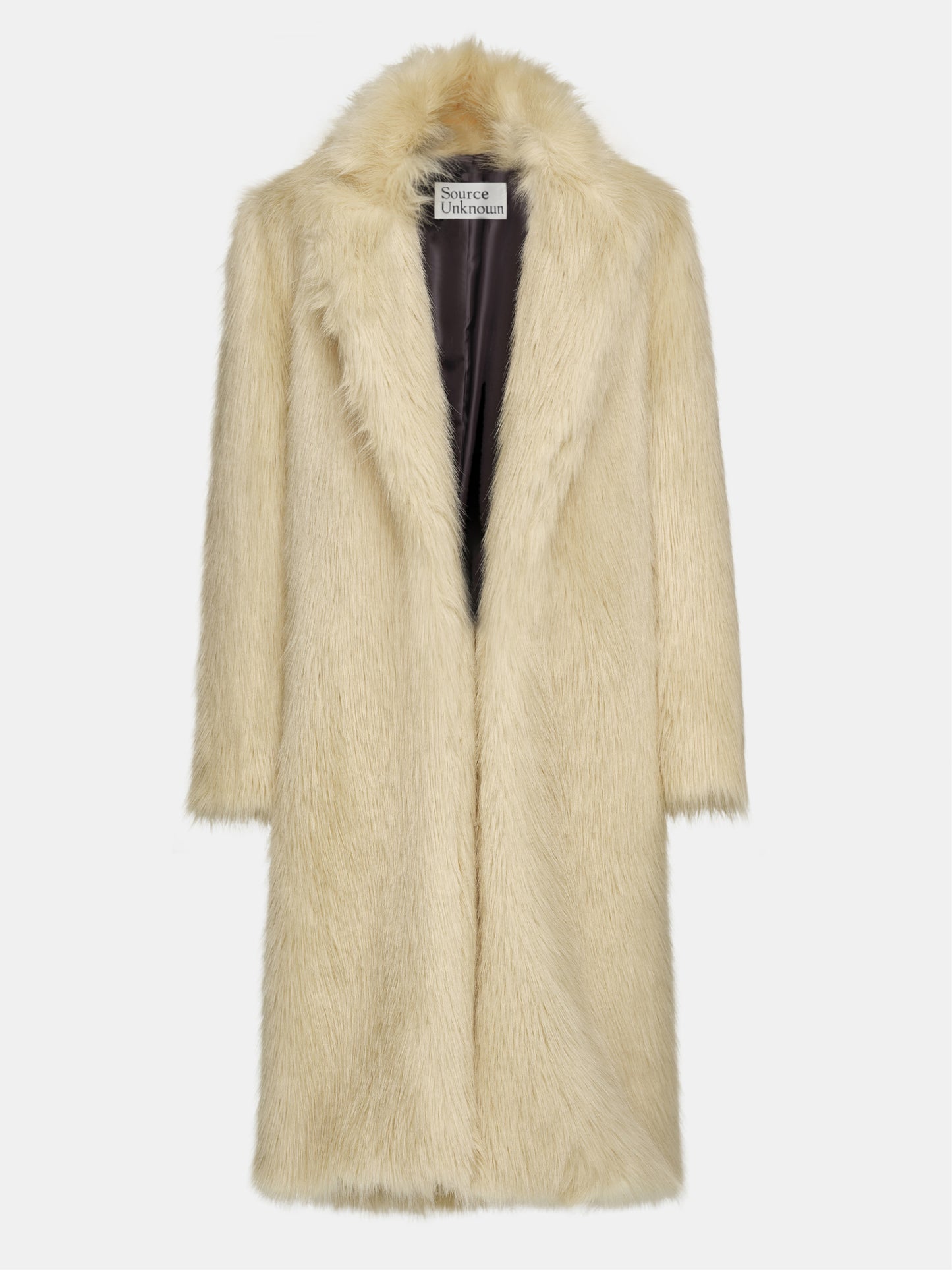Wallis Fur Oversized Grandpa Coat, Tuscan Cream