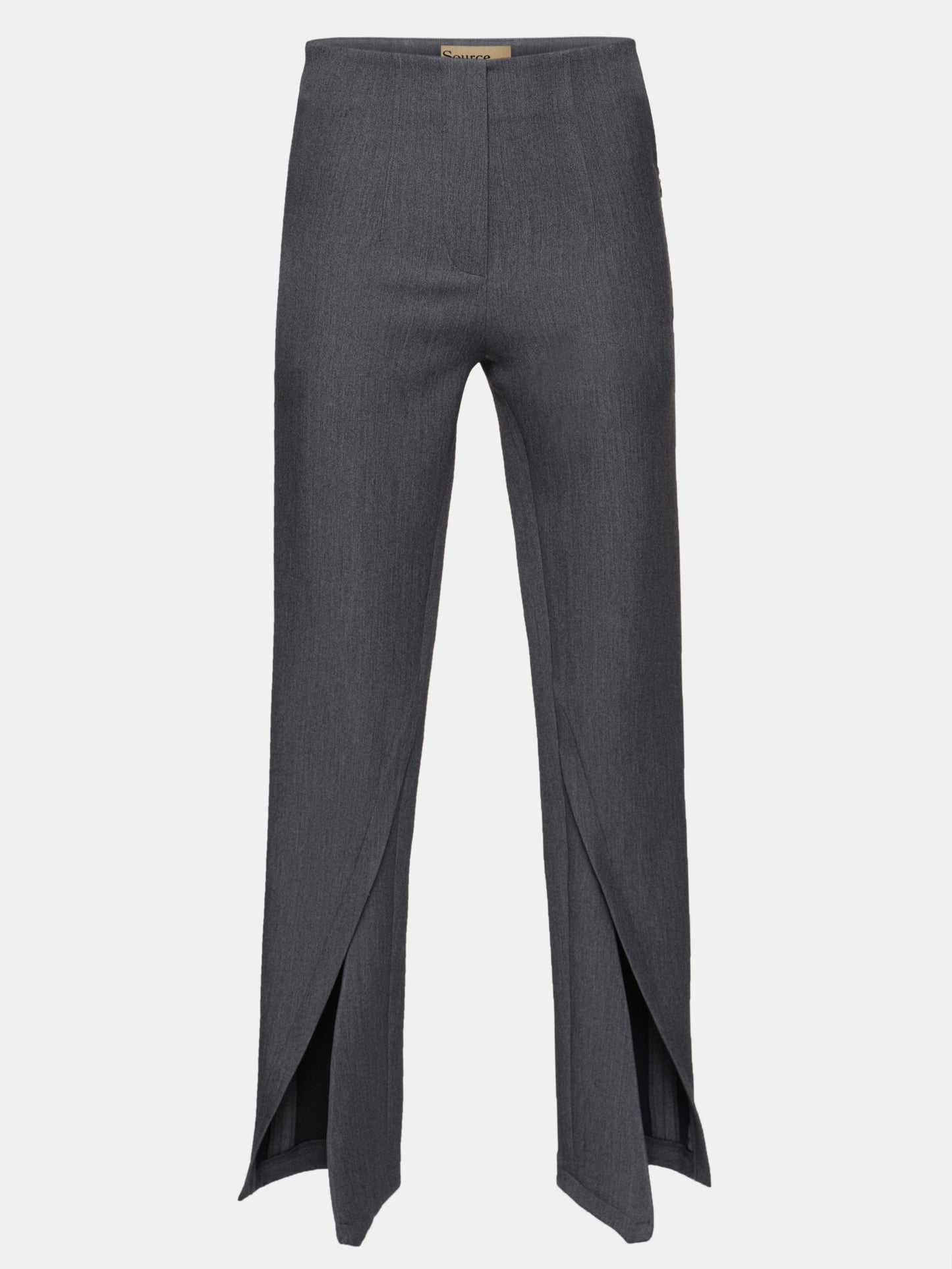 Tyia Bias-Cut Slim Trousers, Dark Charcoal