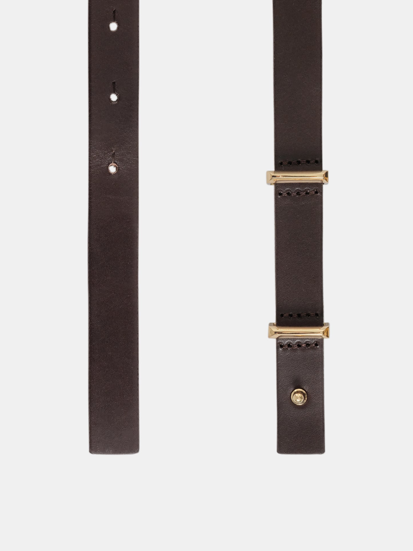 Calfskin Leather Skinny Belt, Brown