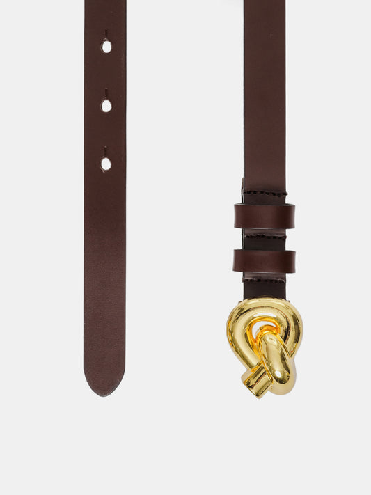 Twisted Knot Buckle Belt, Brown
