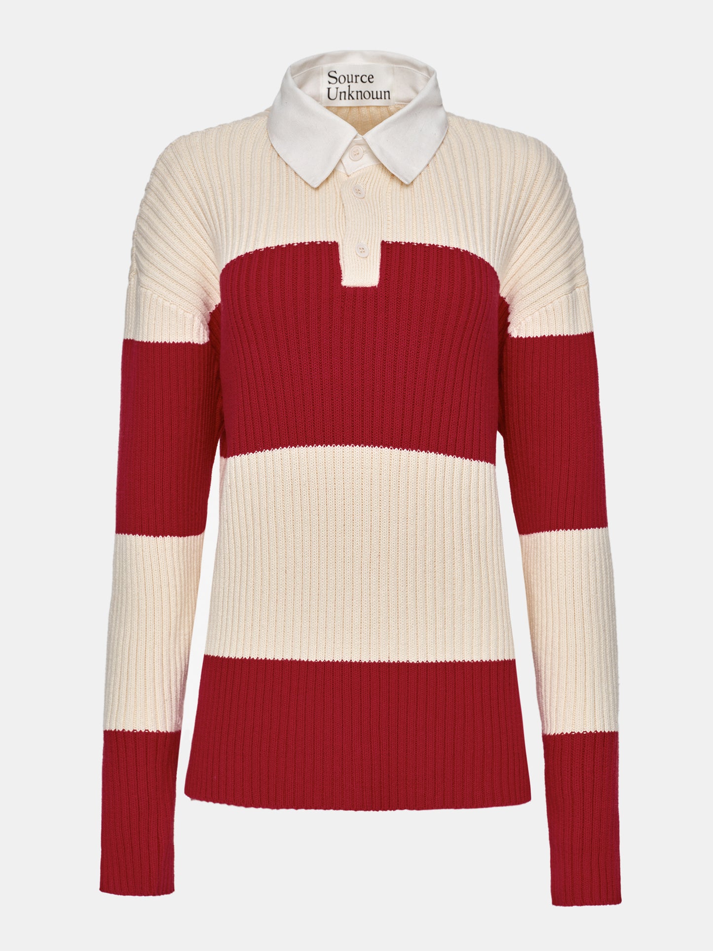 Matias Oversized Knit Polo, Red