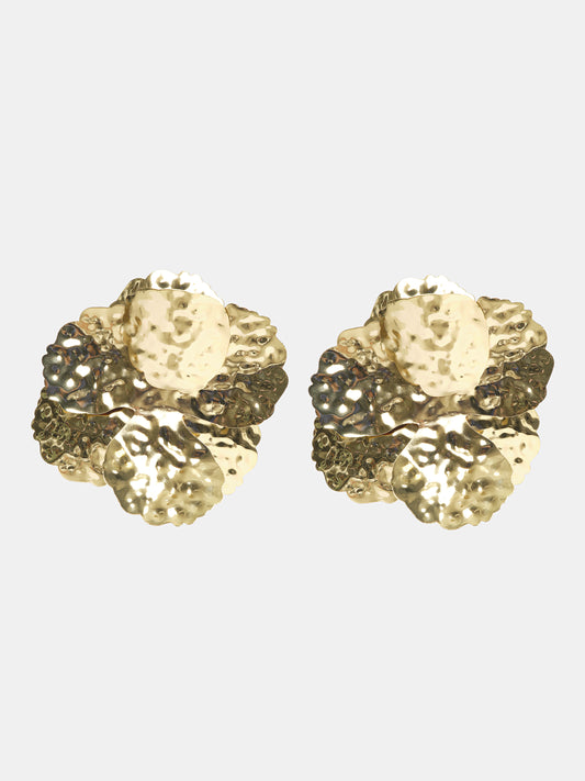 Irregular Petal Earrings, Gold