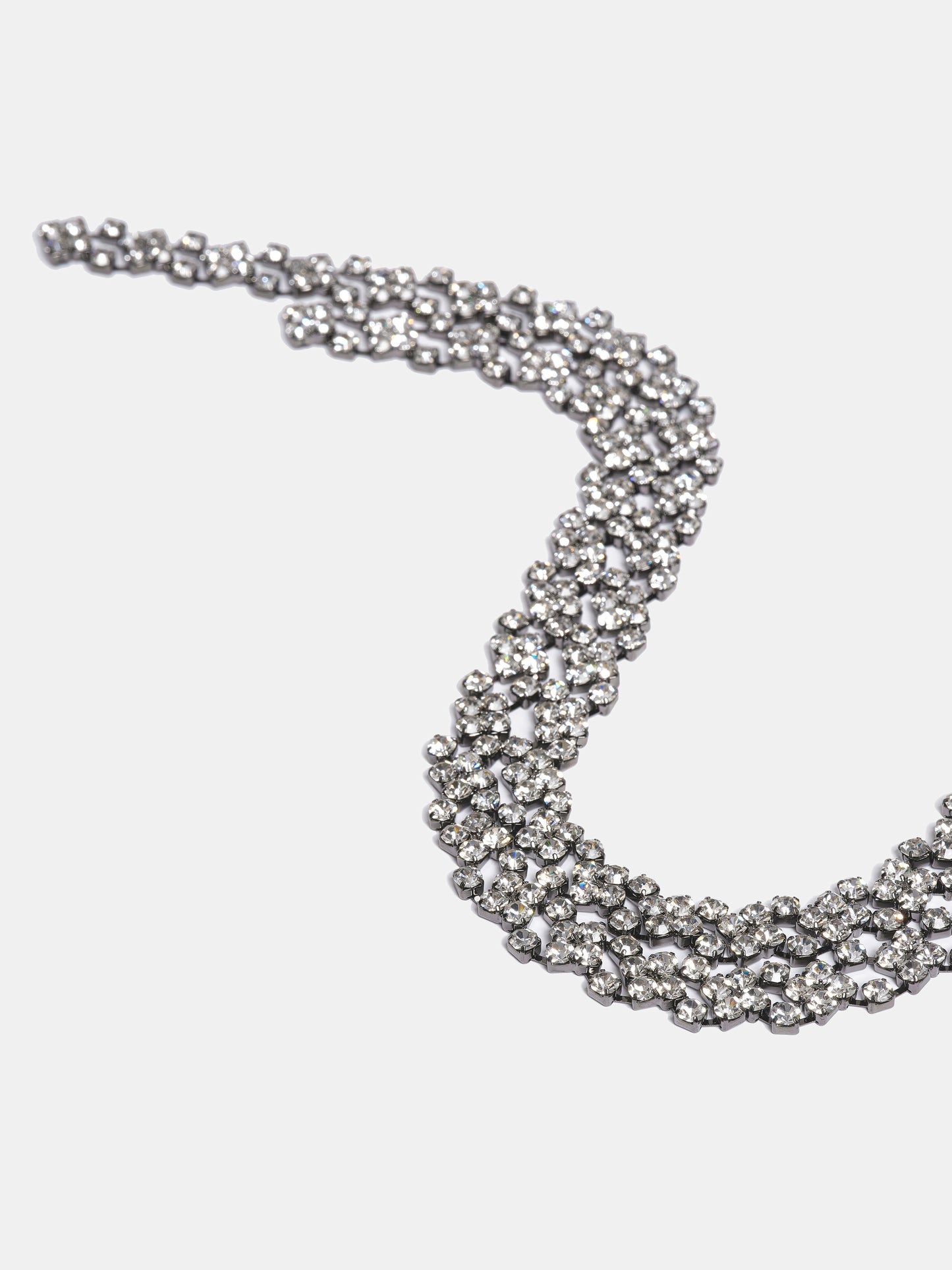Rhinestone Drop Necklace, Silver