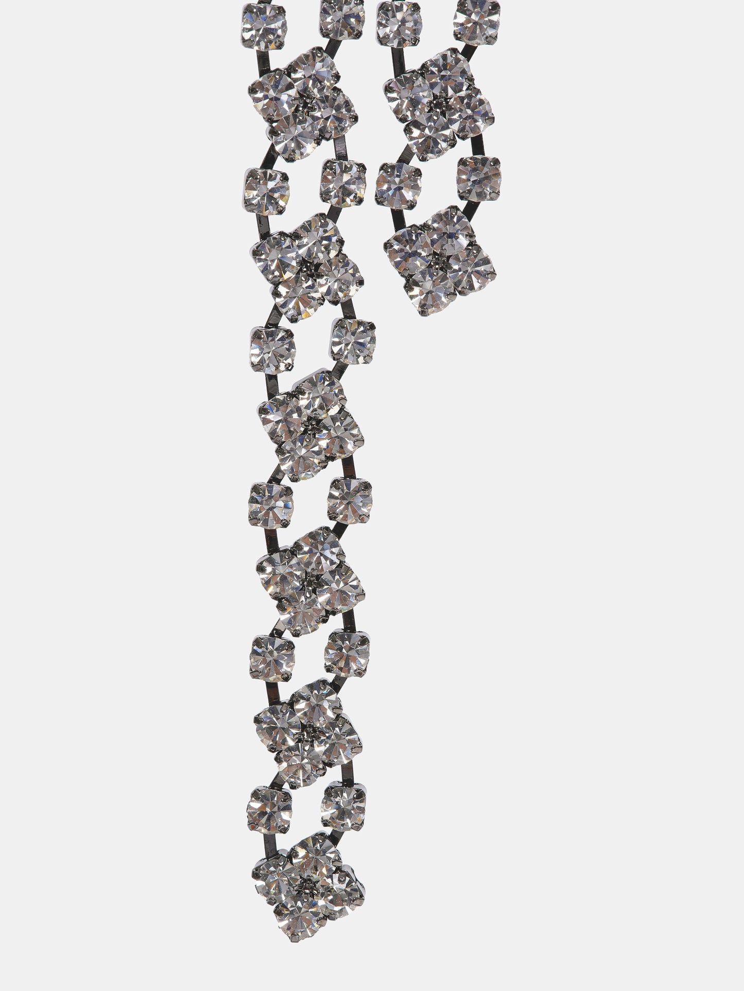Rhinestone Drop Necklace, Silver