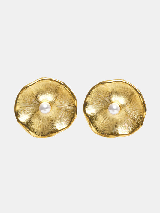 Jardin Stud Earrings, Gold