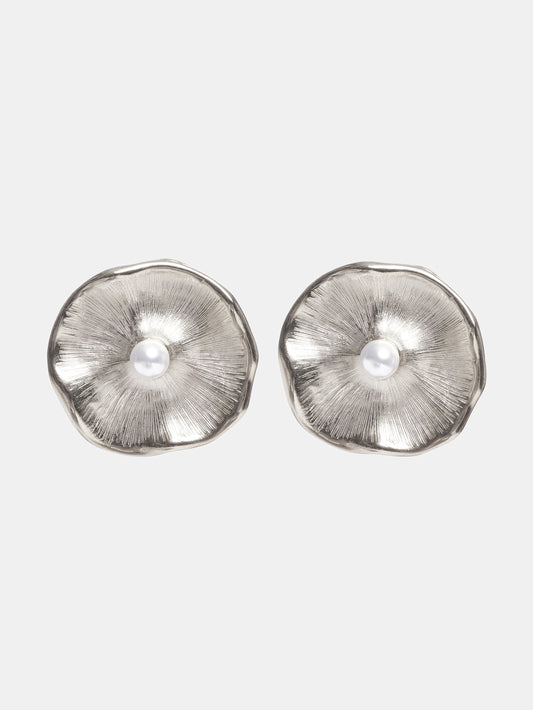 Jardin Stud Earrings, Silver
