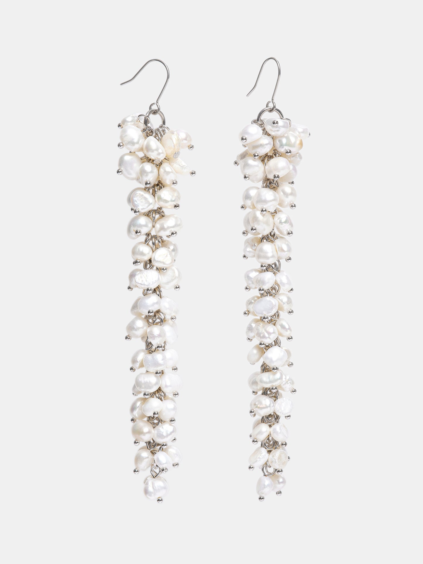 Pearl Drop Earrings, White