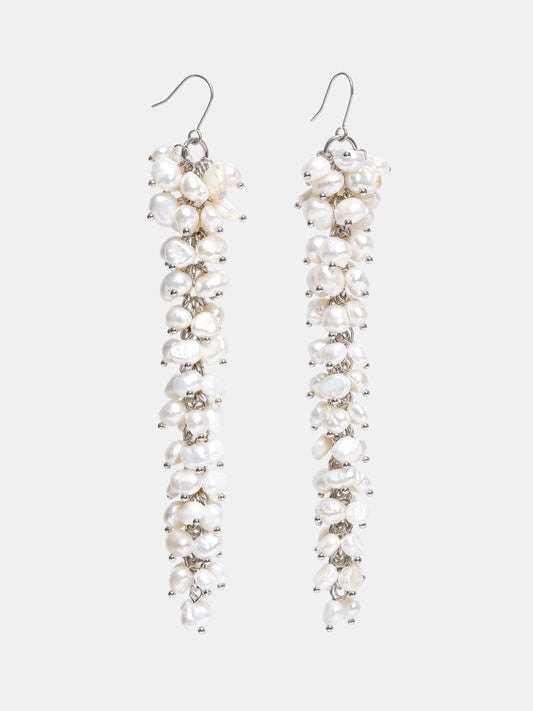 Pearl Drop Earrings, White