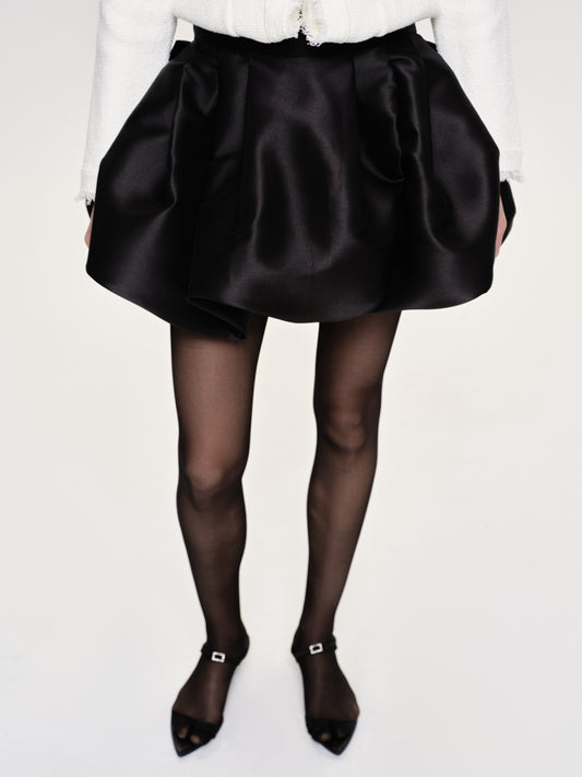 Suki Bubble Hem Miniskirt, Black