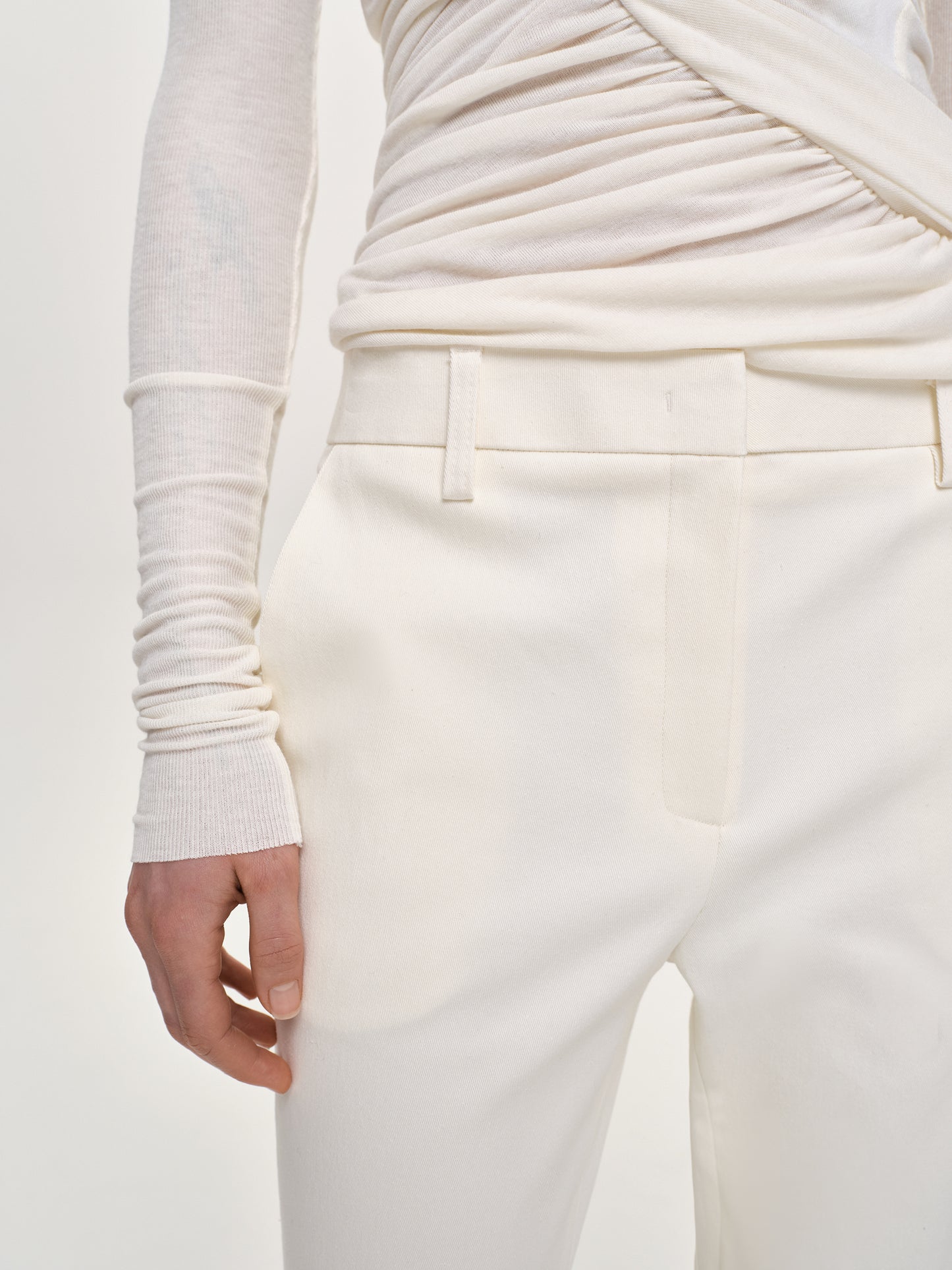 Cropped cigarette trousers ivory ladies