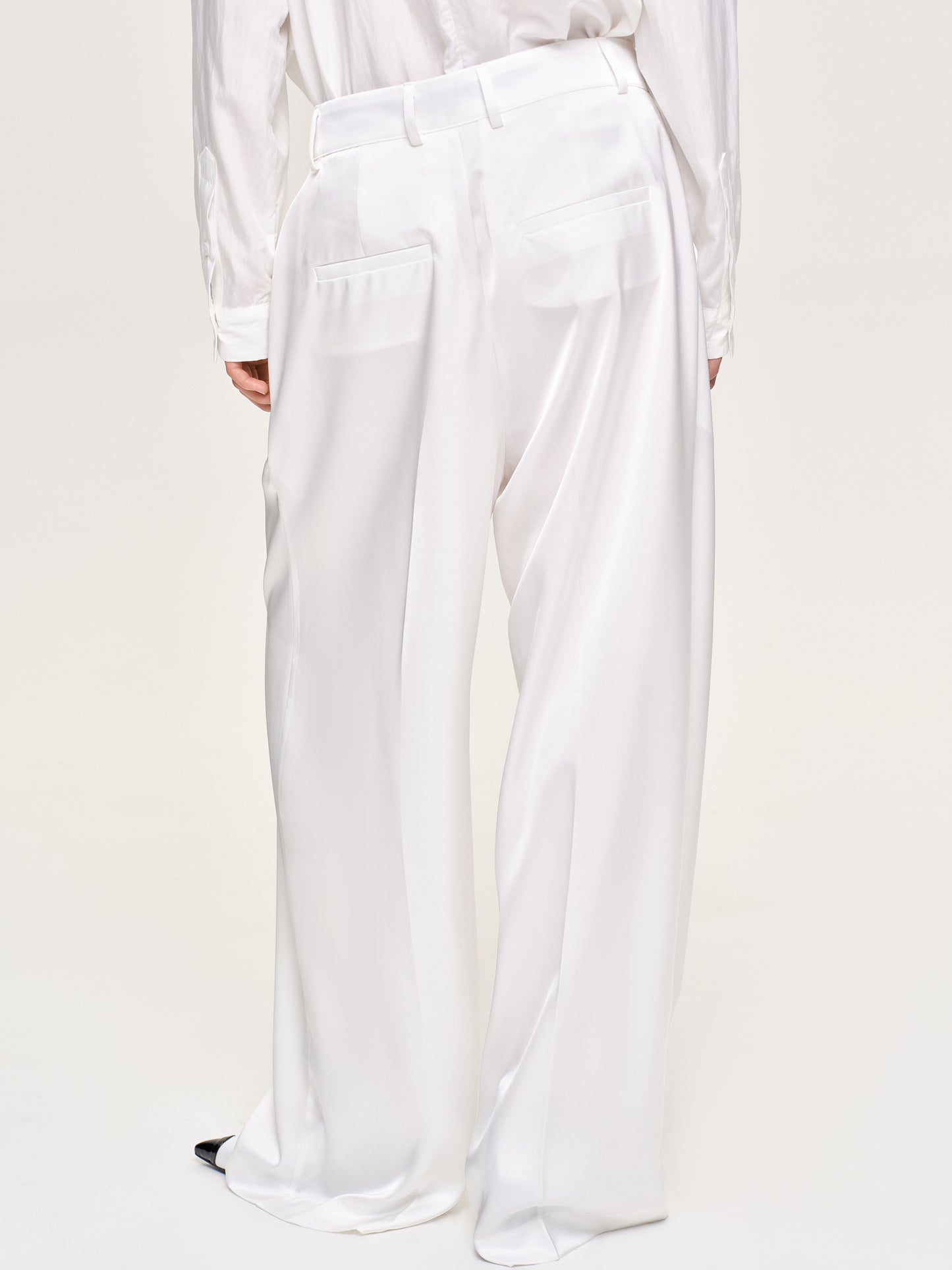 Taiamo Fluid Satin Trousers, White
