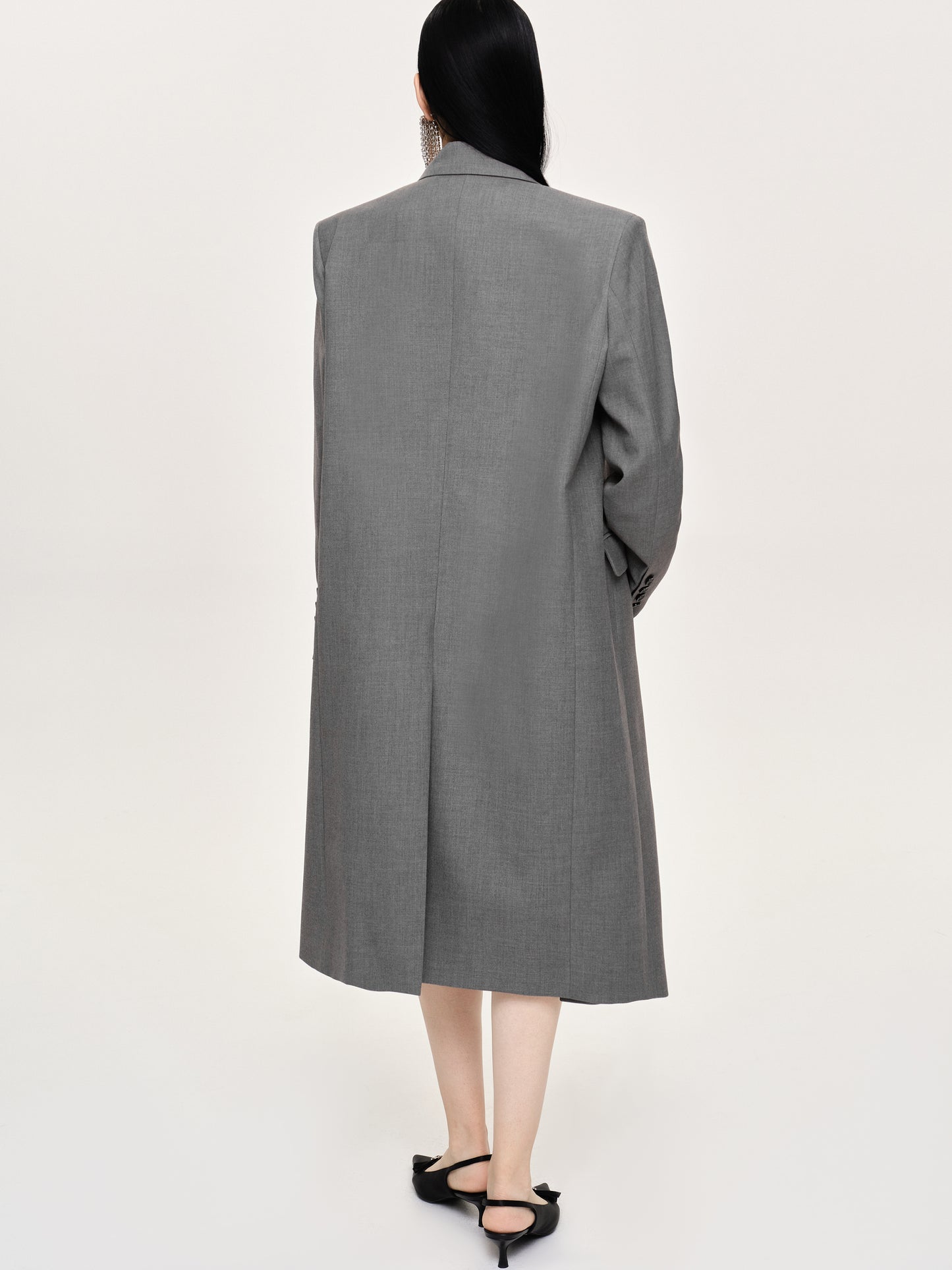3-Button Overcoat, Grey