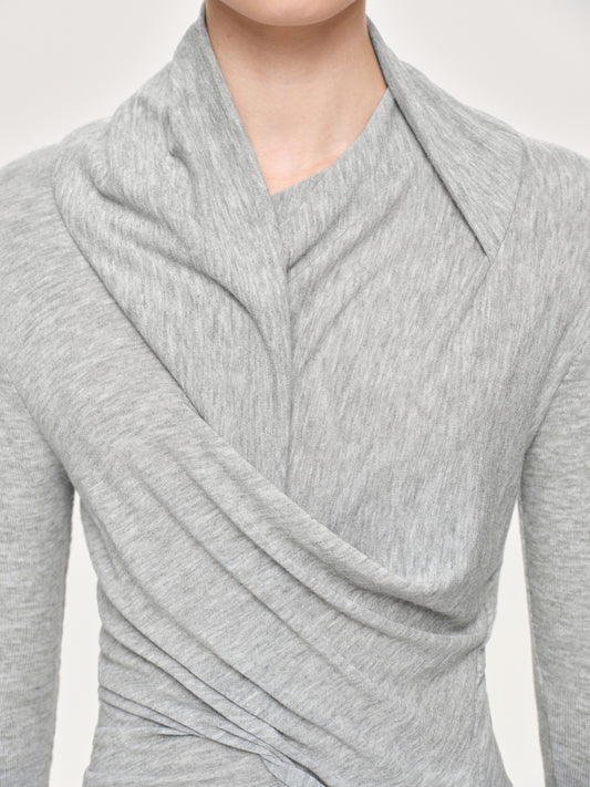 Folgore Asymmetric Drape Top, Grey