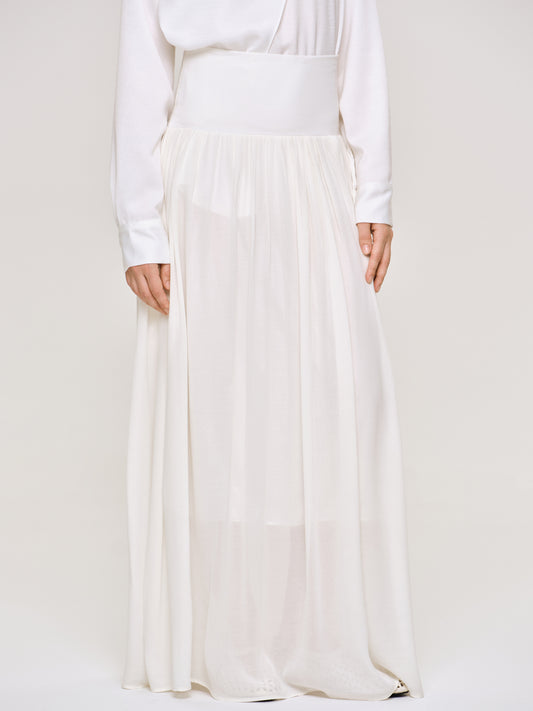 Ocelia Drop Waist Maxi Skirt, White
