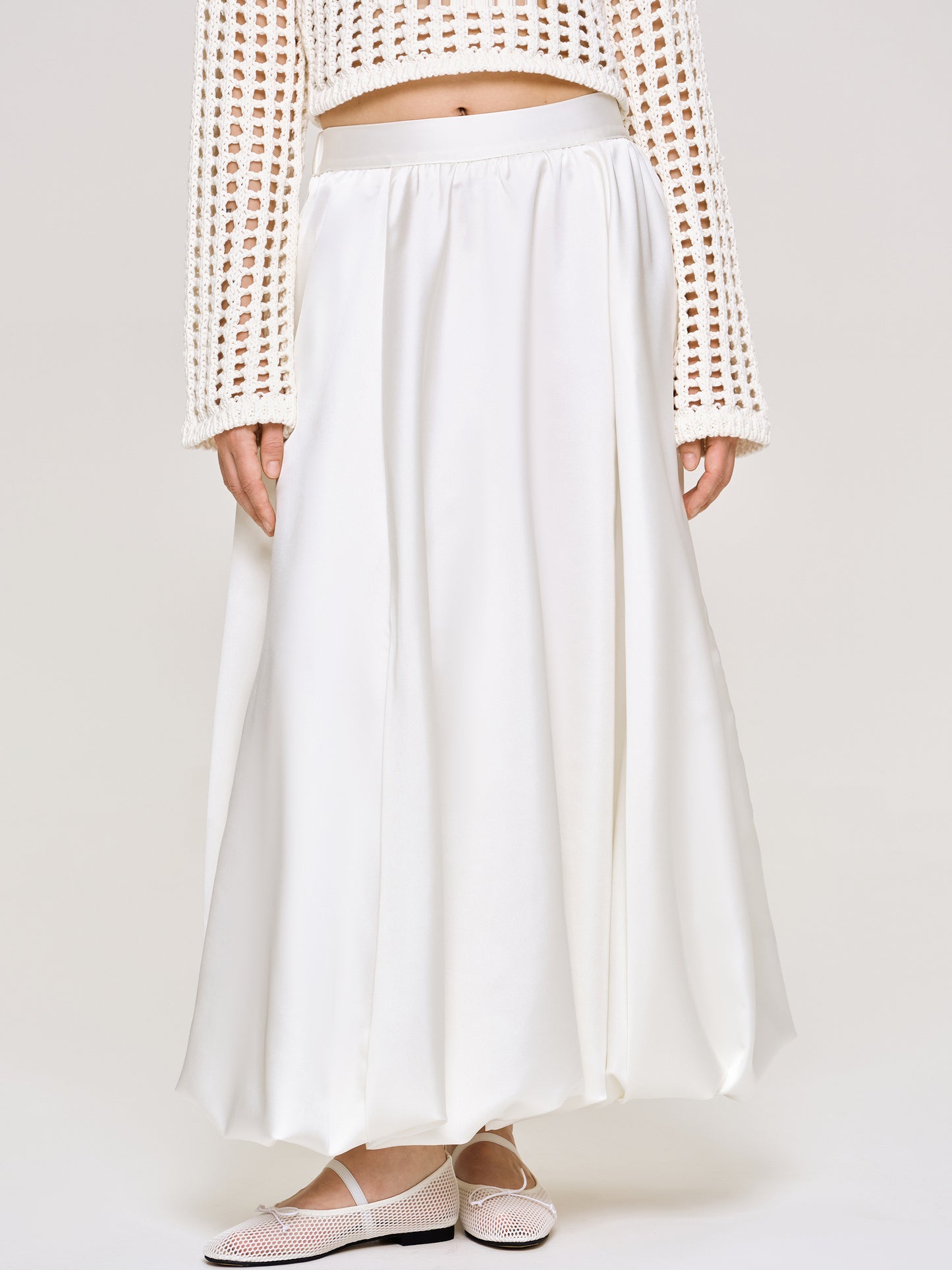 Kaleido Puffball Skirt, White