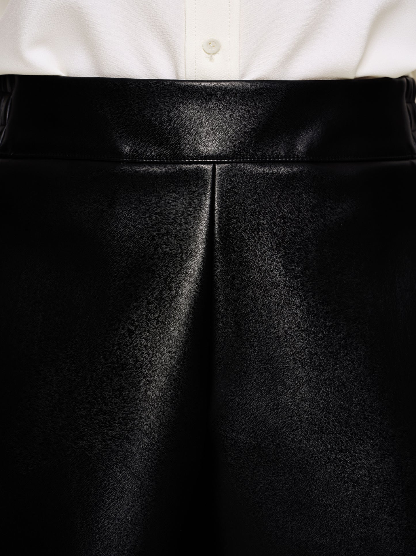 Faux Leather Shorts, Black