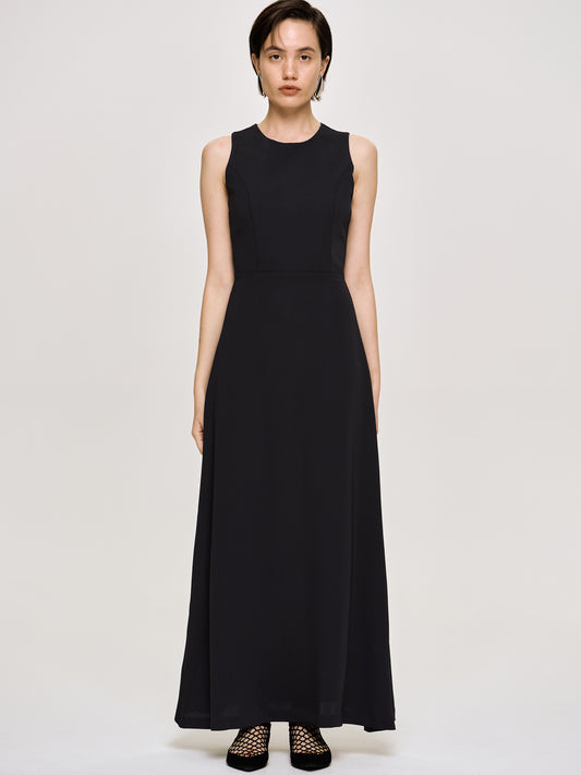 Fitted Maxi Dress, Black