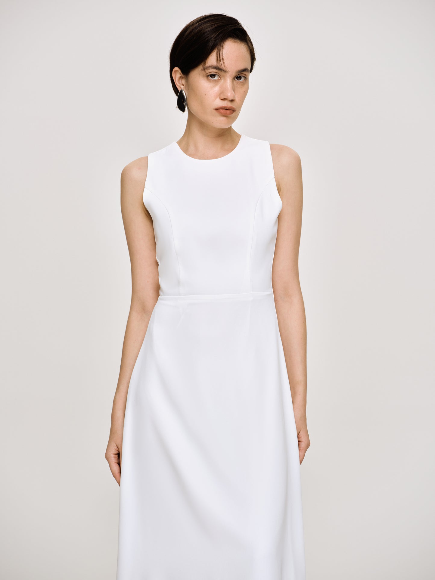 Fitted Maxi Dress, White