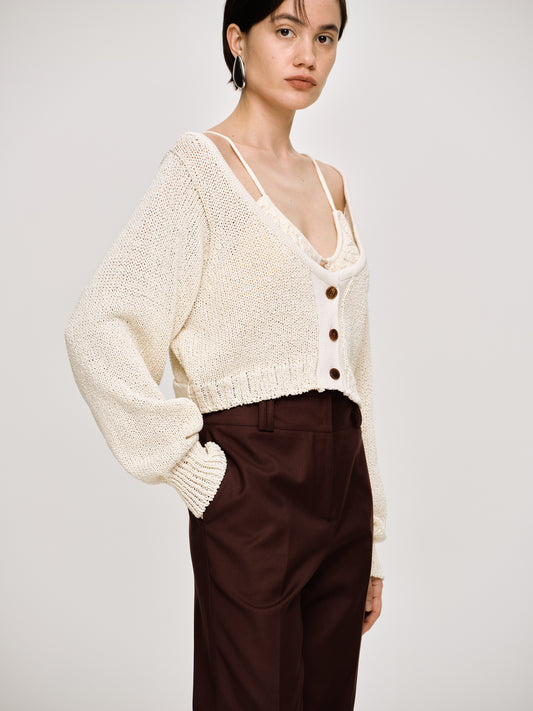 Hook-Eye Cut Out Knit, Ivory – SourceUnknown