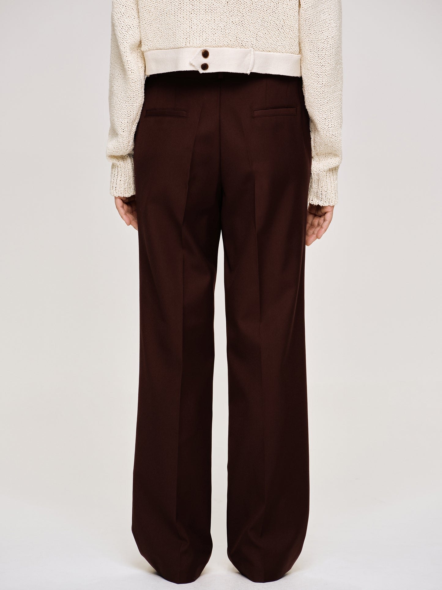 Gabardine Suit Trousers, Merlot Brown
