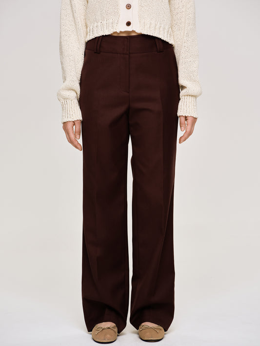 Gabardine Suit Trousers, Merlot Brown