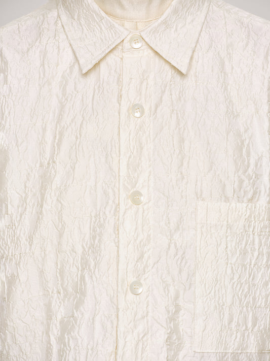 Over-Fit Jacquard Shirt, Parchment