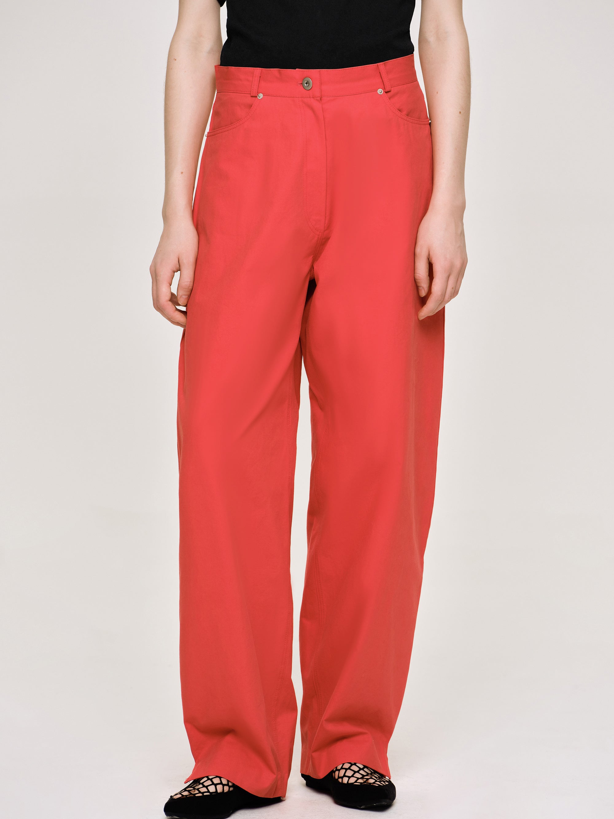 Barrel-Leg Pants, Red – SourceUnknown