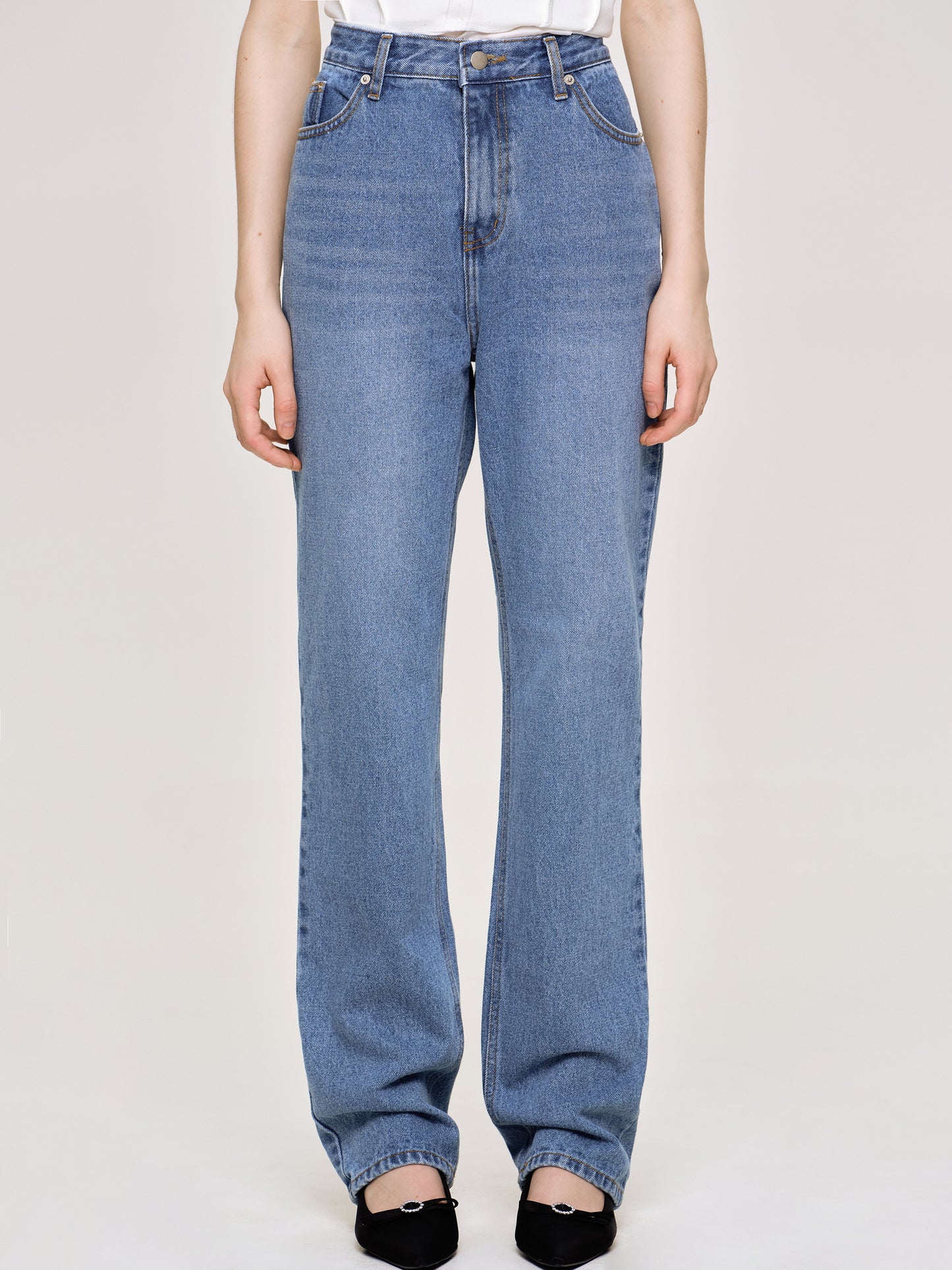 Full-Length Slim Jeans, Medium Blue