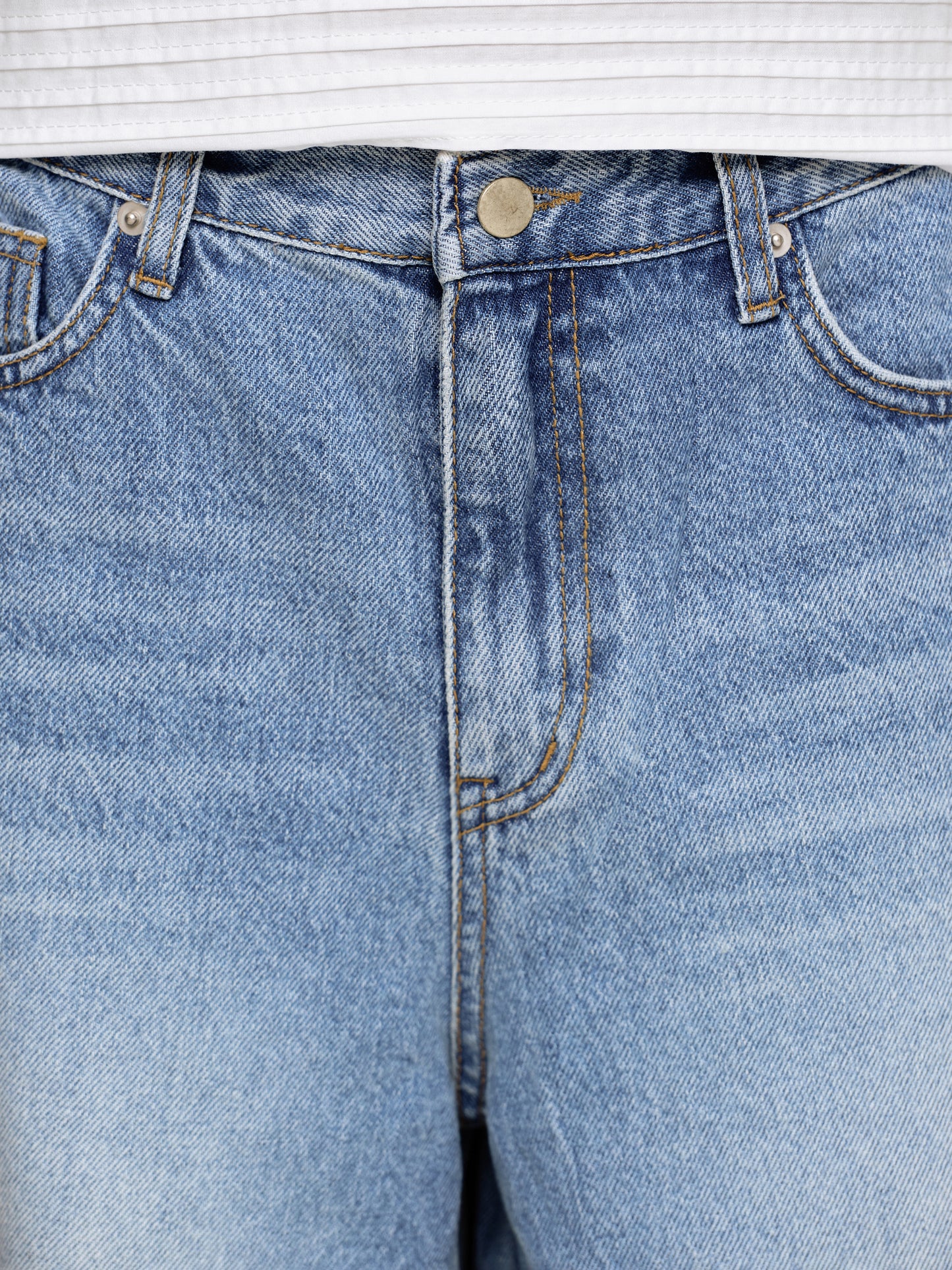 Wide Cropped Jeans, Medium Blue
