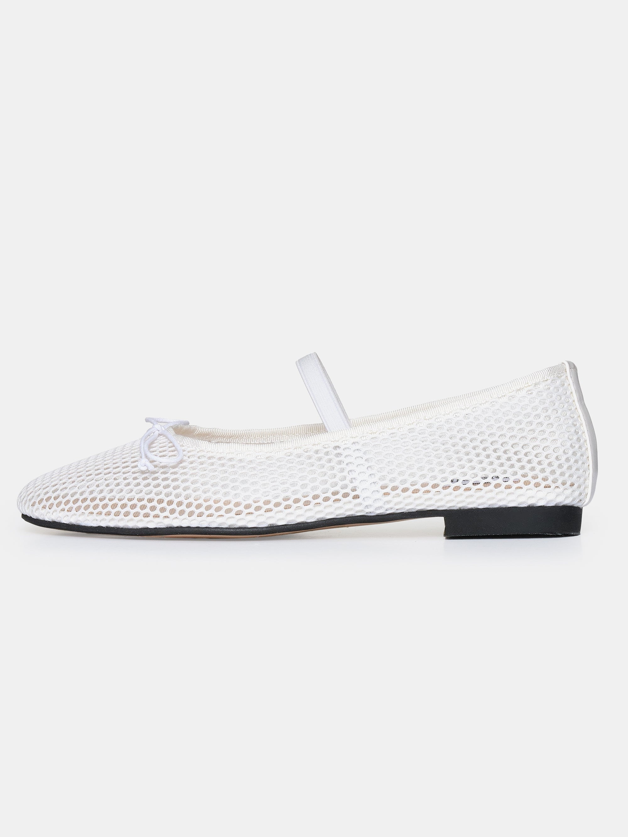 Mary Jane Mesh Ballet Flats, White – SourceUnknown