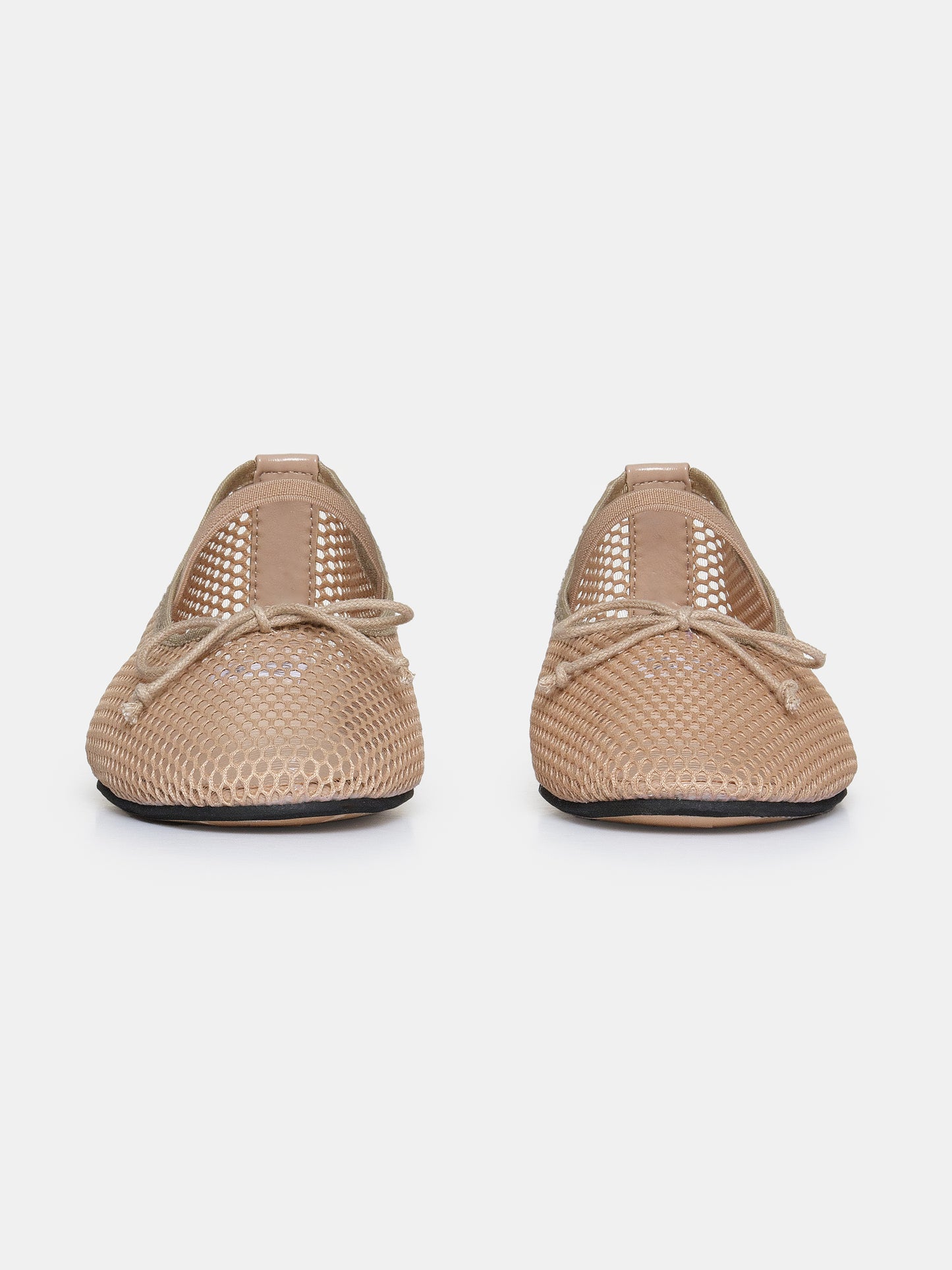 Mary Jane Mesh Ballet Flats, Taupe