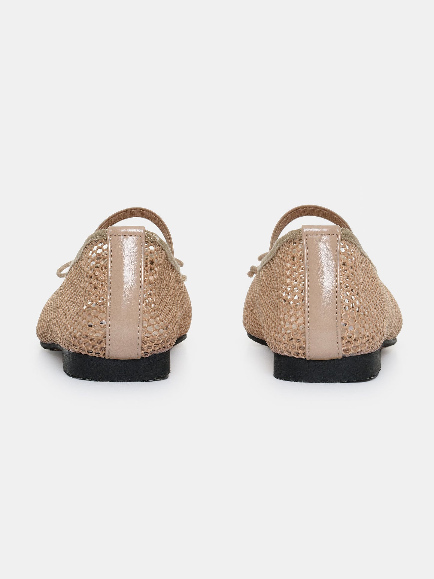 Mary Jane Mesh Ballet Flats, Taupe