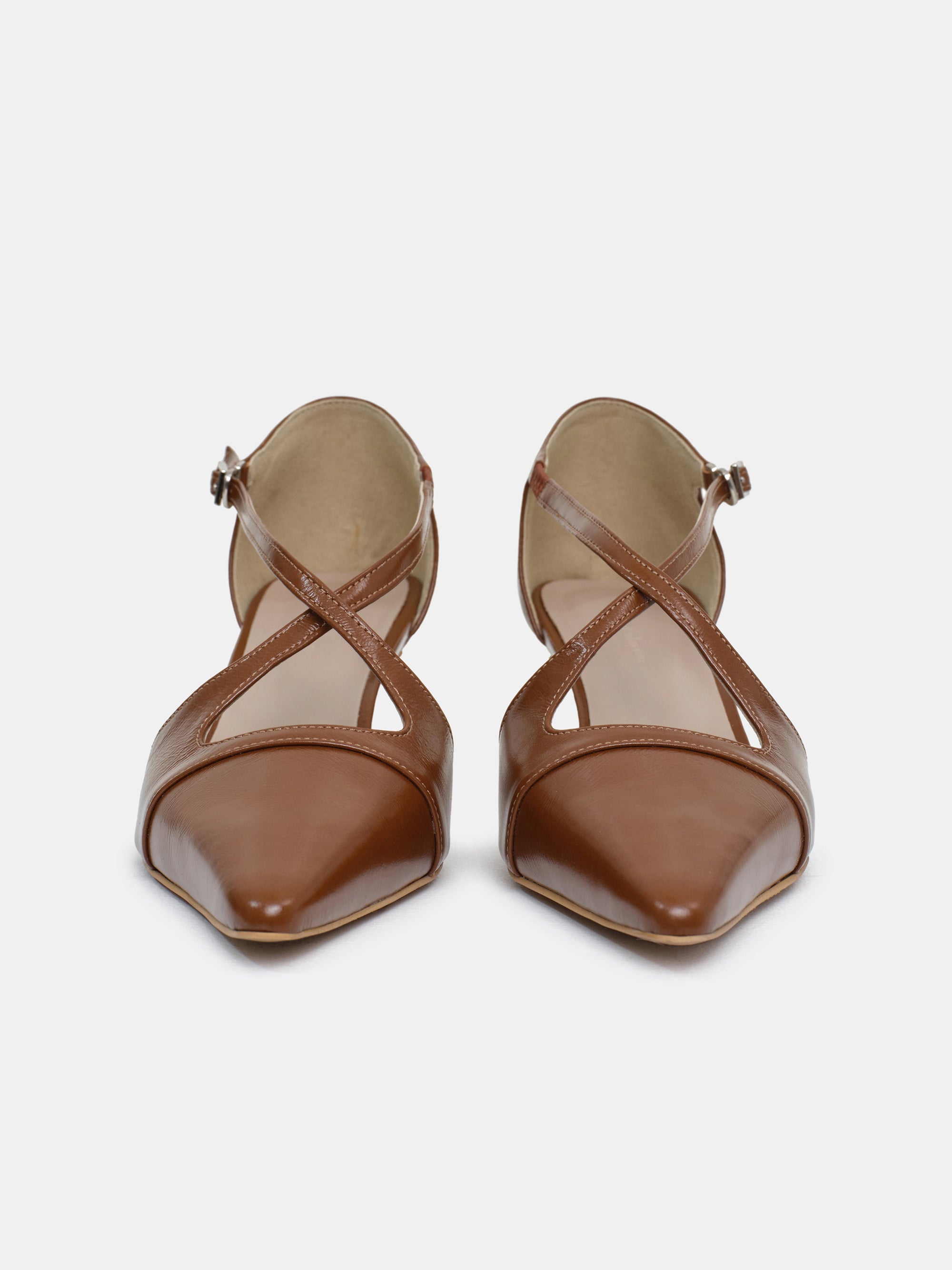 Bugur 80's Criss-Cross Pumps, Latte