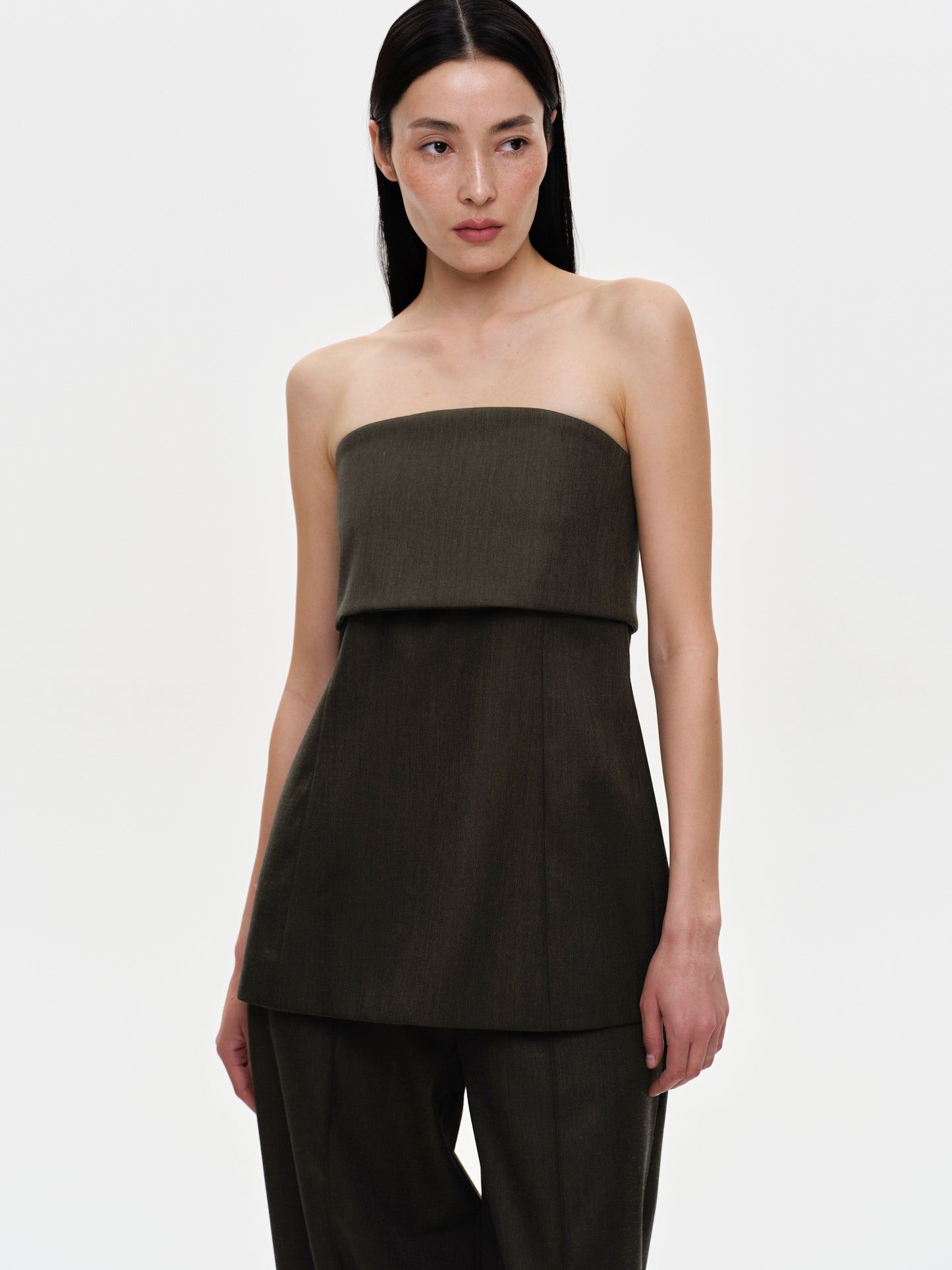 Strapless Bustier Top, Espresso