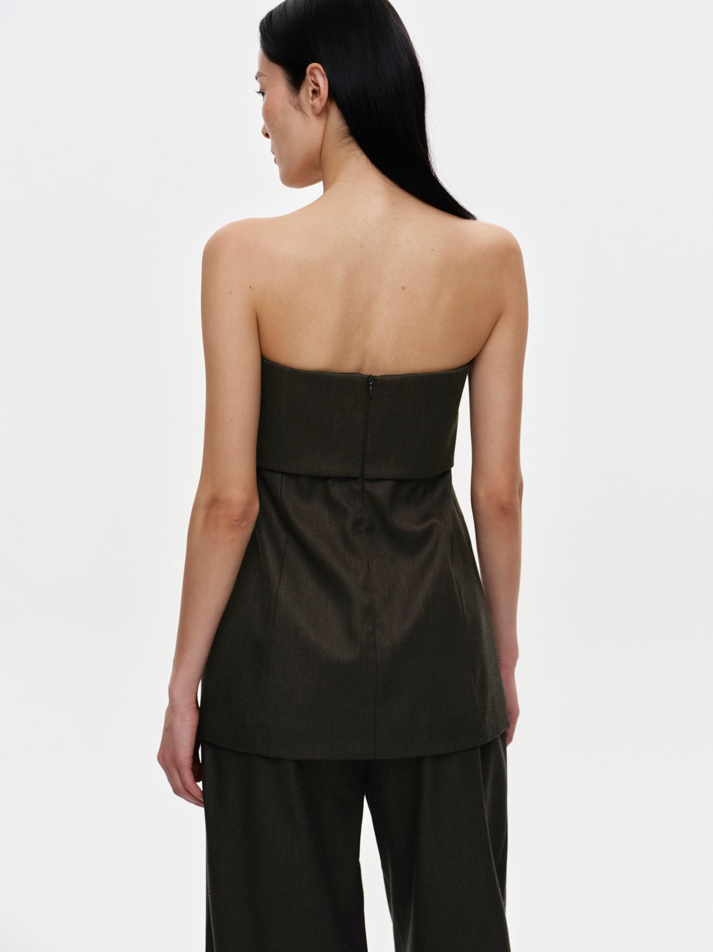 Strapless Bustier Top, Espresso