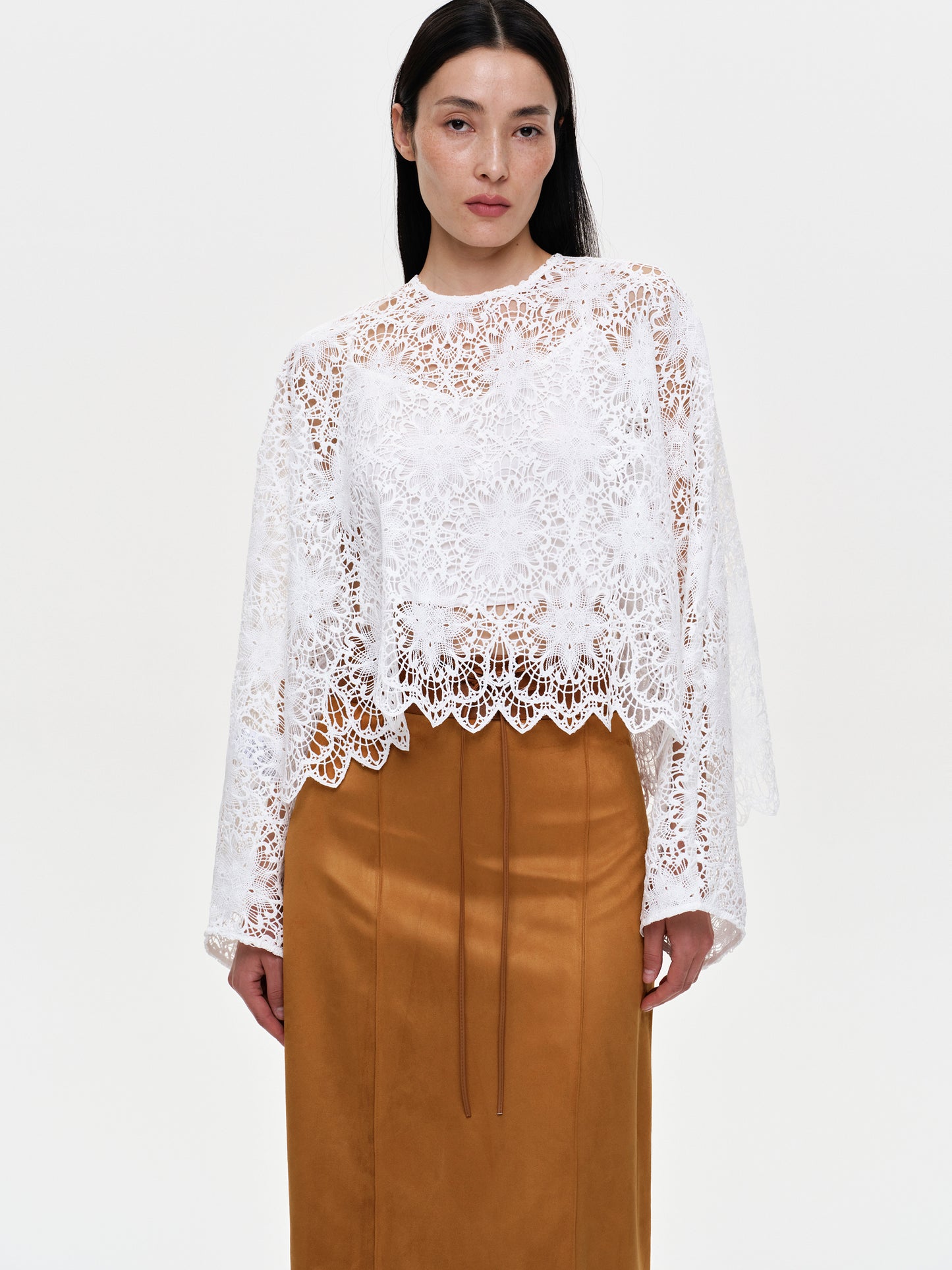 Floral Lace Blouse, White