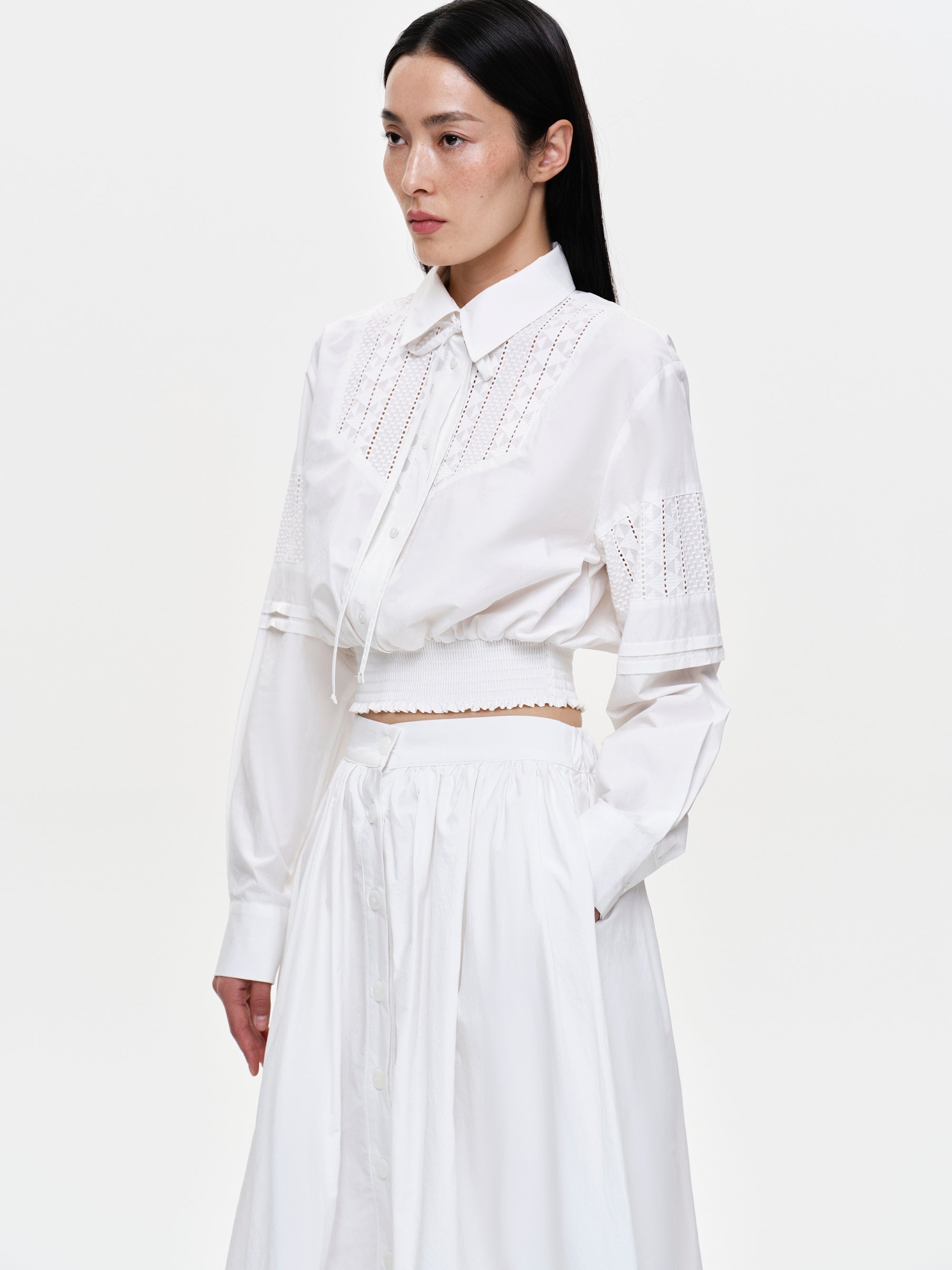 Broderie Anglaise Shirt, White – SourceUnknown