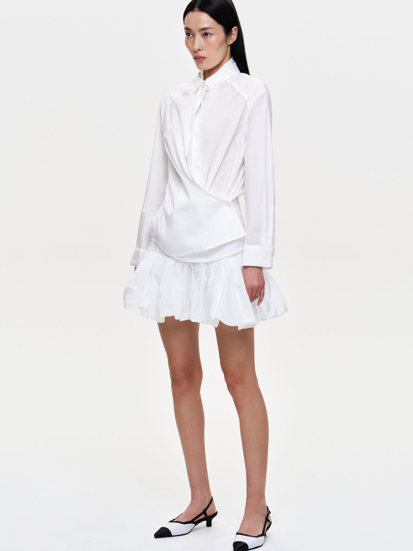 Twisted Button Shirt, White